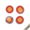 Set of KYRGYZSTAN flags round badges
