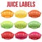 Set of Labels for juice. Bright premium design