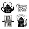 Set of labels on theme tea. Tea logo.