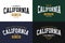 Set labels varsity style, California athletic sport typography for t shirt print