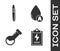 Set Laboratory clipboard with checklist, Tweezers, Test tube and flask chemical and Water drop icon. Vector