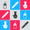 Set Laboratory wash bottle, Pipette and Test tube and flask chemical icon