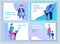 Set of Landing page templates for happy Fathers day, child health care, happy childhood and children, goods and