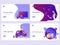 Set of Landing page templates. Video gaming, online games, VR gaming, gamepad. Flat vector illustration concepts for a web page or