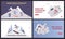 Set of Landing Pages and Website with People Skiing, Snowboarding. Man and Woman Characters Winter Season Sport Activity