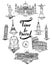 Set of landmark of Agra, Cairo, Rio de janeiro, Pisa, Madrid, New york, Moscow, Paris, Rome, London