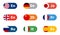 Set of language flag buttons. Vector translate color button collection