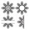 Set of laser cut snowflakes. Lace festive ornament template. Stencil for scrapbooking, for greeting card, banner