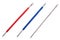 Set of latte art pen tool with silicone finger grip In red, blue colors.