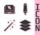 Set Layers, Laptop and cursor, Magic wand and Marker pen icon. Vector