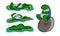 Set of lazy frogs vector illustration