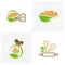 Set of Leaf Bakery logo design vector illustration, Creative Bakery logo design concept template, symbols icons