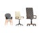 Set leather armchairs, chairs for home and work, comfortable furniture.