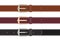 Set of leather belts with buttoned buckles