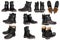 Set leather retro boots