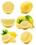 Set of lemons isolated on the white background