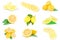 Set of lemons isolated on a white background cutout