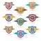 Set of letter badges with wings for logos, t-shirts, school or club crests