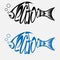 set of lettering fish logo from lettering fresh fish