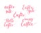 Set lettering theme easter, happy, hello, pink, isolated