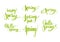 Set lettering theme spring, happy, hello, green, isolated