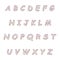 A set of letters from small multi-colored dots, the English alphabet. Print, elements for decor