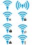Set of Li-Fi wireless access icons