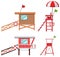 Set of lifeguard house and chair