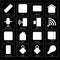 Set of Light, Locking, Mobile phone, Browser, Plug, Doorbell, Voice control, Thermostat, Remote icons