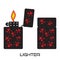 Set of lighters. Vector isolated icon of lighter with fire.