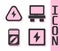 Set Lightning bolt, High voltage, Multimeter and Fuse icon. Vector