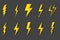 Set Lightning bolt. Thunderbolt, lightning strike. Modern flat style vector illustration. Thunder and Bolt Lighting Flash Icons