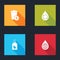 Set Lightning with trash can, Recycle clean aqua, Tag leaf and Earth planet water drop icon. Vector