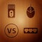 Set Like and heart, Computer, VS Versus battle and Computer mouse gaming on wooden background. Vector