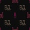 Set line Abacus, Test tube and flask and Stationery knife on seamless pattern. Vector