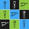 Set line Adjustable wrench, Wheelbarrow and Putty knife icon. Vector