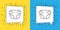 Set line Adult diaper icon isolated on yellow and blue background. Vector