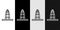 Set line Agbar tower icon isolated on black and white background. Barcelona, Spain. Vector