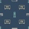 Set line Air conditioner, Smart Tv and Lighthouse on seamless pattern. Vector