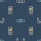 Set line Air headphones, Remote control and Smartwatch on seamless pattern. Vector