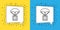Set line Airdrop box icon isolated on yellow and blue background. Vector