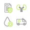 Set line Ambulance car, Donate drop blood, Human kidneys and Patient record icon. Vector