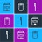 Set line Antiperspirant deodorant roll, Toothbrush and Paper towel icon. Vector