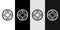 Set line Ashtray icon isolated on black and white background. Vector Illustration.