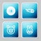 Set line Astrology horoscope circle, Comet falling down fast, Pig zodiac and Rabbit icon. Vector