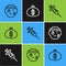 Set line Bandit, Syringe and Money bag icon. Vector