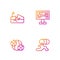 Set line Barrel oil leak, Global warming fire, Earthquake and Television report. Gradient color icons. Vector