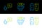 Set line Battery, Bot and Robot low battery charge icon. Vector