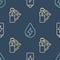 Set line Battery, Recycling plastic bottle and Water energy on seamless pattern. Vector