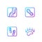 Set line Bear paw footprint, Human footprints shoes, Snake and . Gradient color icons. Vector
